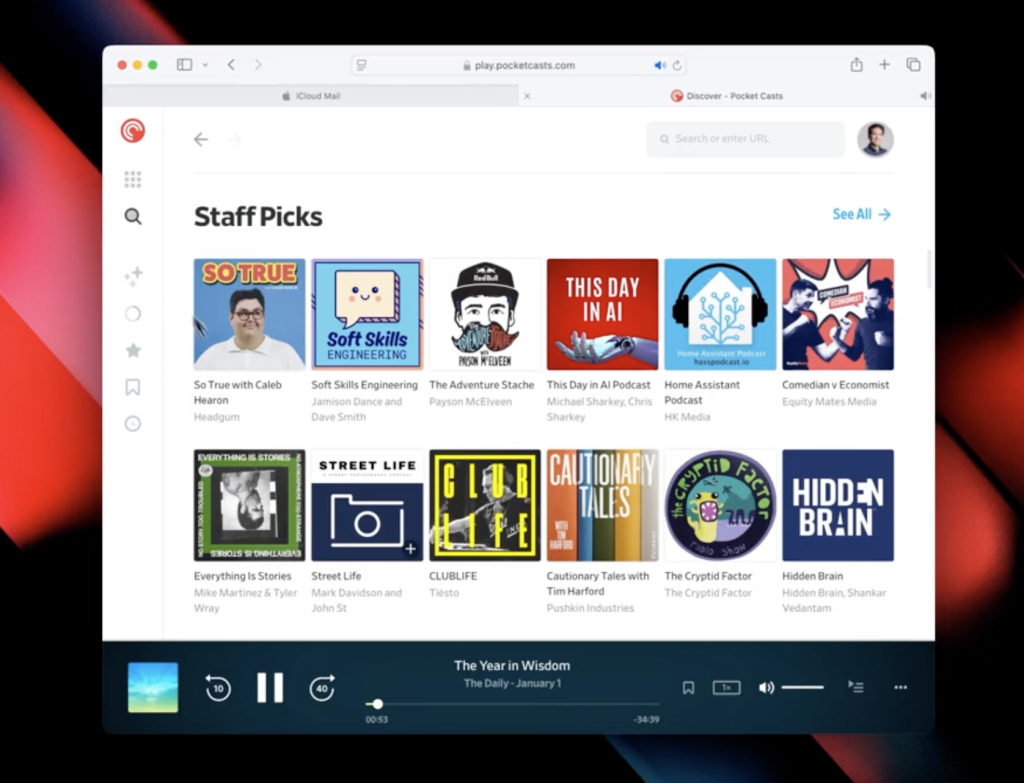 Pocket Casts ofrece reproductor web gratis para todos